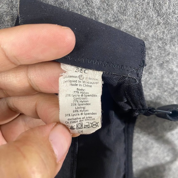 Lululemon Ta Ta Tamer Sports Bra 36C Gray Coal Black Adjustable - Picture 13 of 13